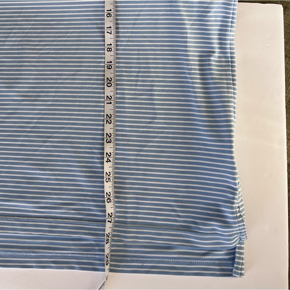 Peter Millar Summer Comfort Golf Polo Blue White Striped Embroidered Logo Large - Picture 7 of 9